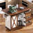 55.5" Farmhouse Kitchen Island with Drop Leaf, Kitchen Storage Island with Barn Door, Power Outlet, Rolling Kitchen Cart on Wheels with Spice Rack, for Home, Kitchen, Dining Room, White-1197287803