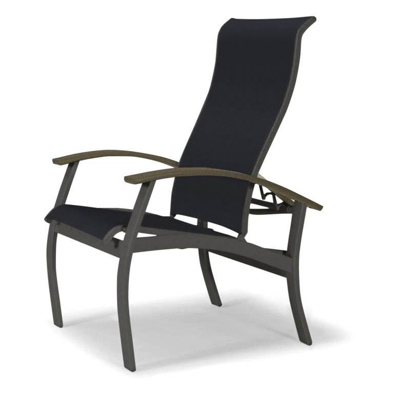 Chaise de patio Askar, Beachwood, Noir 5D Sunbrella®, Graphite texturé