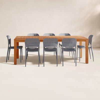 Anautica 88" Eucalyptus Patio Dining Set