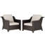 Fauteuil d'extérieur en osier 2 pièces avec coussins beiges épais de 4 po-65141352