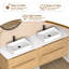 Dessus de meuble-lavabo 72 po en pierre de quartz blanc avec double vasque carrée en céramique
