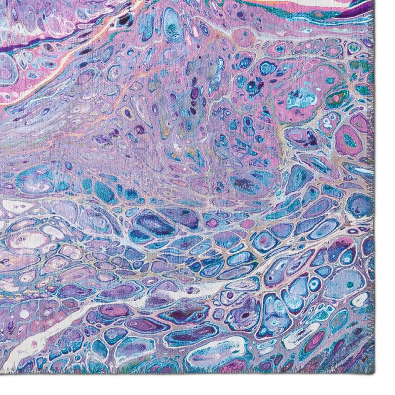 Chenille Washable Abstract Indoor / Outdoor Rug, Rectangle 9' x 12'