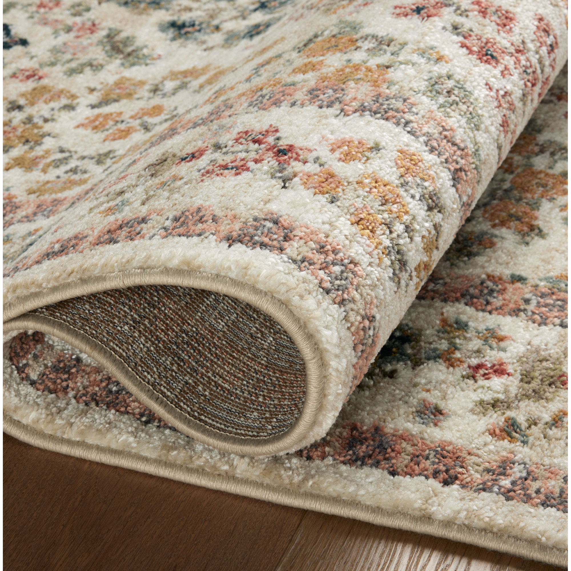 Rifle Paper Co. x Loloi Laurel Cream Area Rug, Square 1'6"