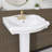 22 Inch Space Saving Ceramic  Pedestal Bathroom Sink in White Vitreous China for Bathroom and Poweder Room