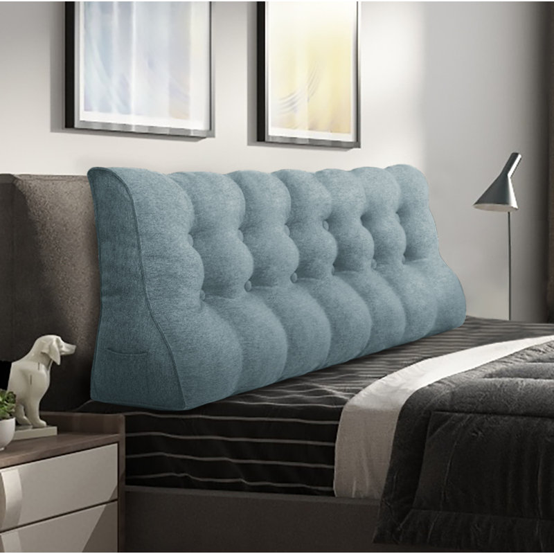 Wedge Headboard Pillow, Grey, 56cm x 180cm