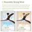 52" Ceiling Fan, Indoor Outdoor Ceiling Fan With Light With Remote Control, Noiseless Reversible Motor, 6 Speed ,3 Colour , For Patio Living Room, Bedroom, Office,Indoor-321494636-321494642