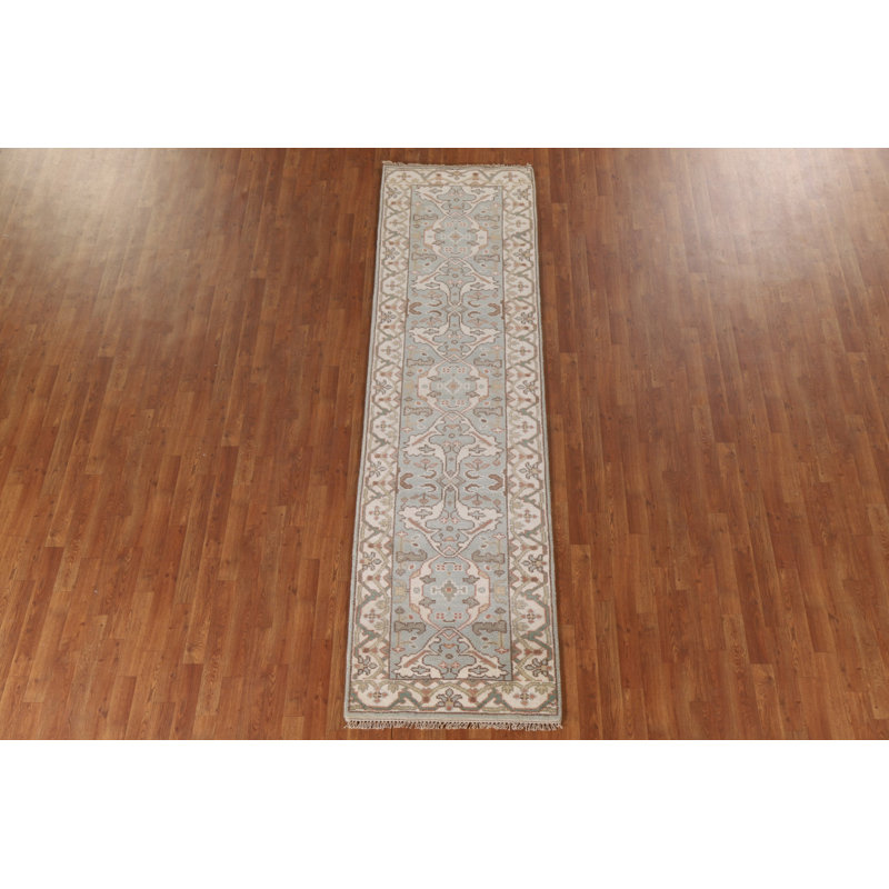 Handmade Oushak Indian Runner Rug 3x10