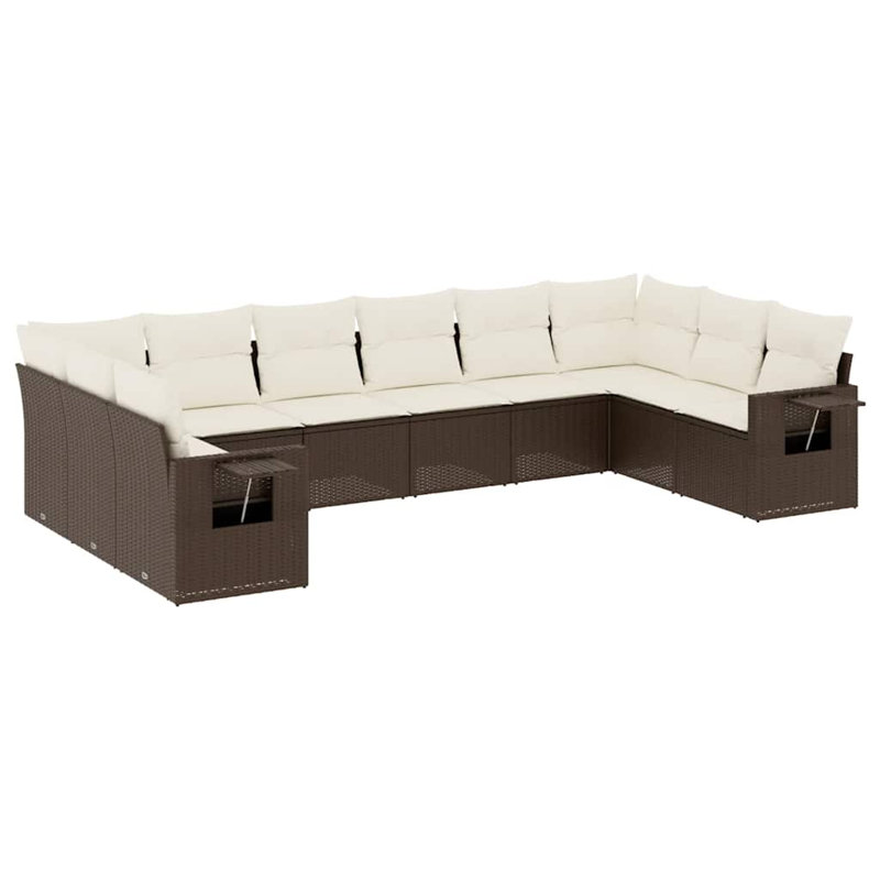 Grand canapé modulaire en rotin PE Vidaxl