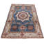Tapis bleu et blanc noué à la main de haute qualité
