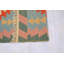 Tapis de zone en laine rouge/vert/vert 2 pi 11 po x 4 pi 3 po noué la main one-of-kind-kilim