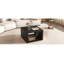 Square Coffee Table For Living Room In Dark Brown Farmhouse Coffee Table With Storage,2-Tier  Centre Table With Half Open Storage Compartment