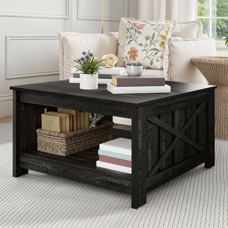  Table basse Farmhouse, Noir, noir, noir, noir, Noir, noir, noir, noir