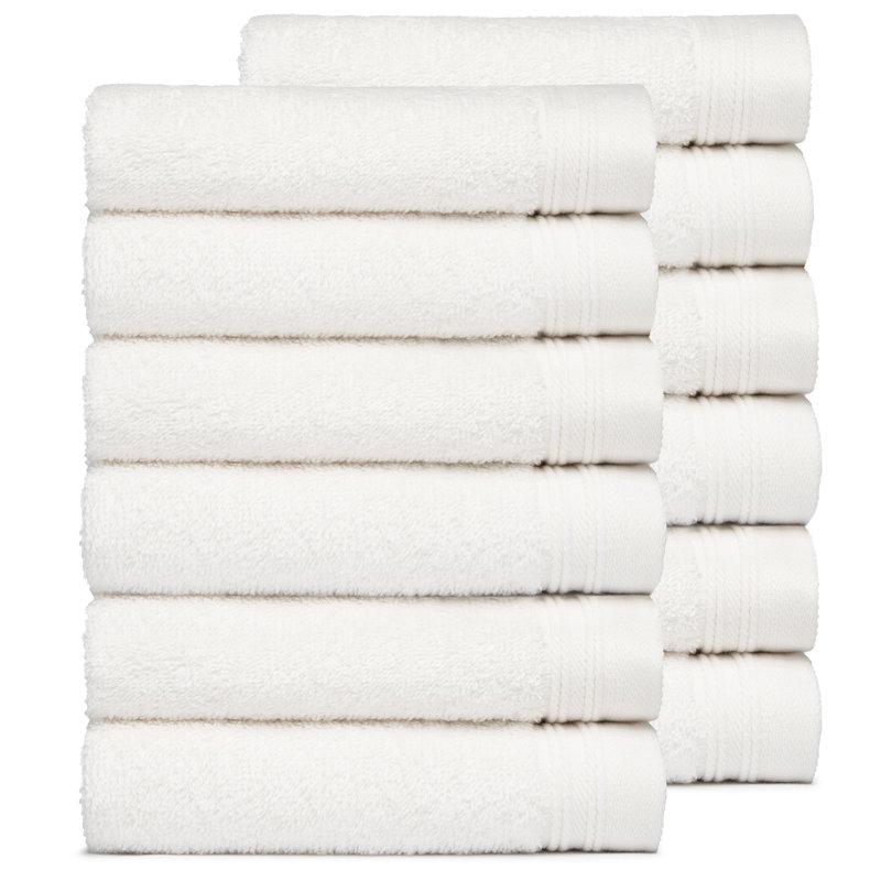 Graciela 12 Piece 100% Cotton Washcloth Set, White