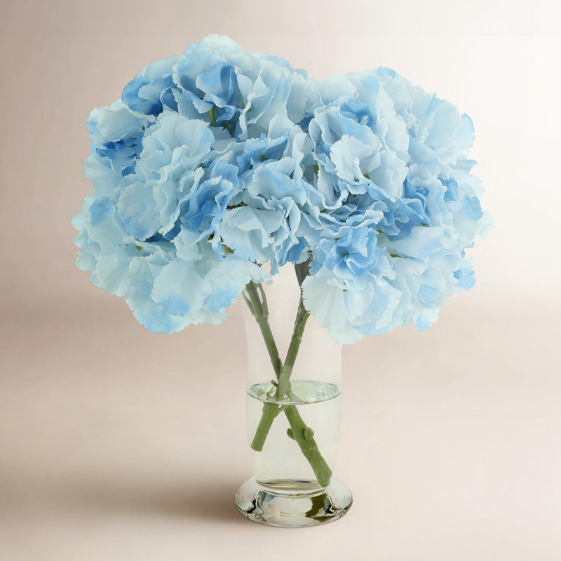 Addison Faux Hydrangea Stems, Blue