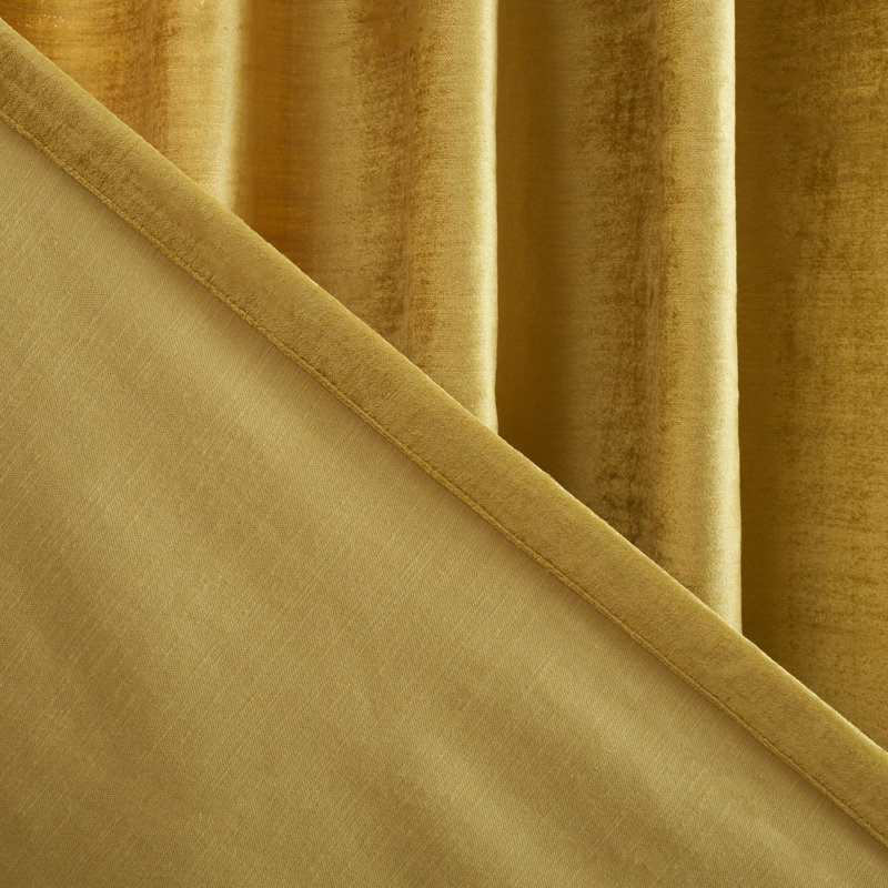 Cotton Blend Room Darkening Curtain Single Panel, Yellow, 52" W x 96" L