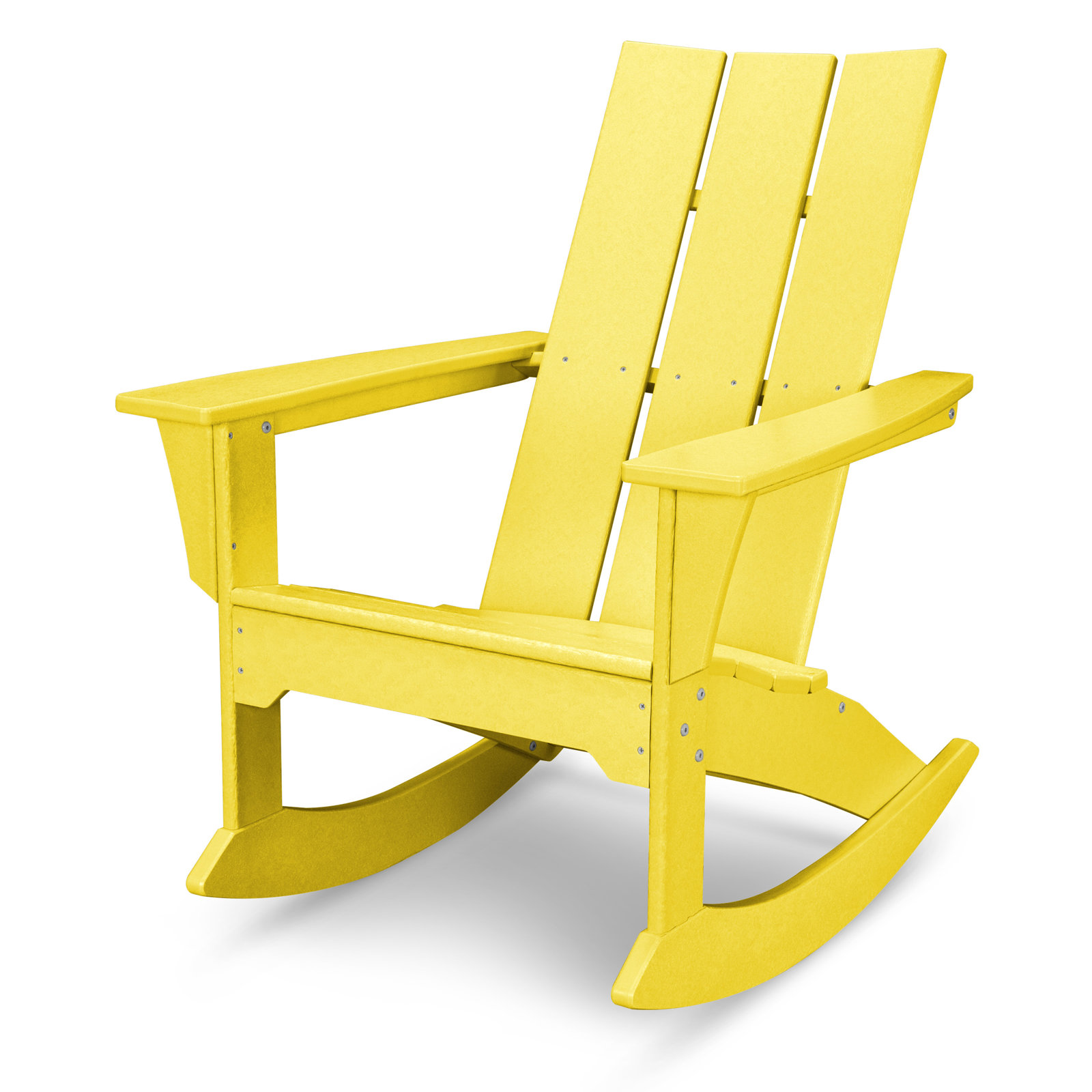 POLYWOOD® Modern Rocking Adirondack Chair, Lemon