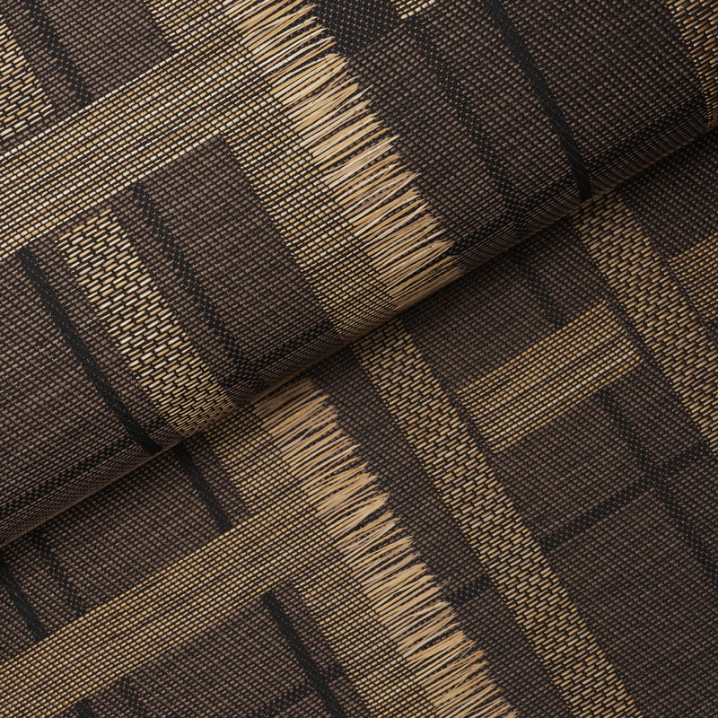 Schumacher x Patterson Flynn Axel Plaid Wallpaper, Saddle Brown