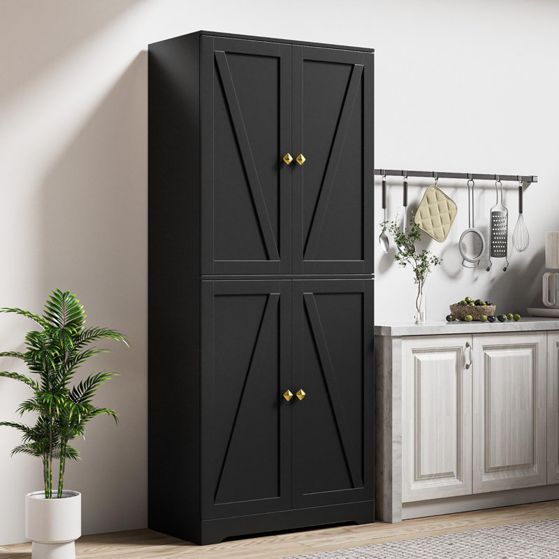 Armoire garde-manger de 72 po de hauteur, Noir
