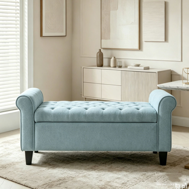 Banc de rangement en tissu, Light Blue