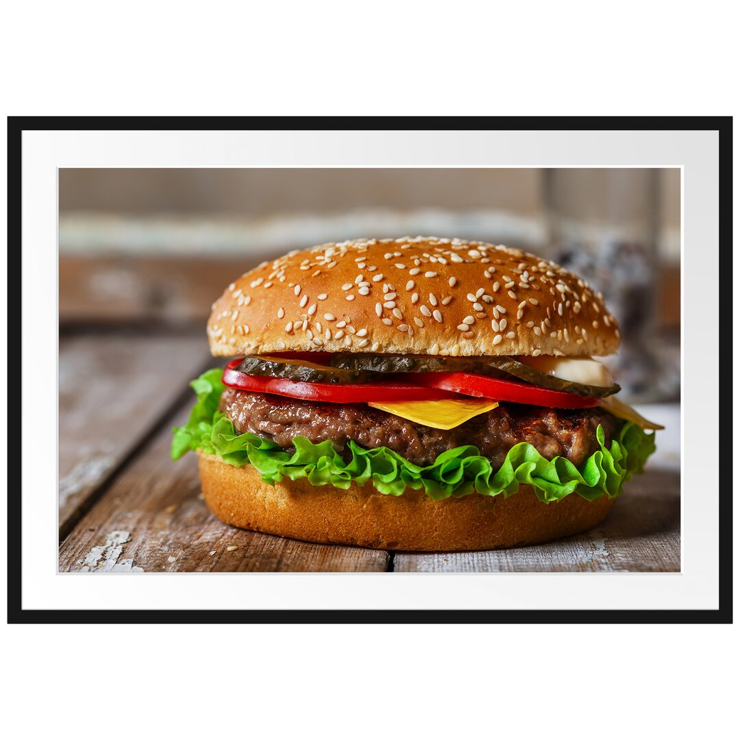 Gerahmtes Poster Burger mit Tomaten