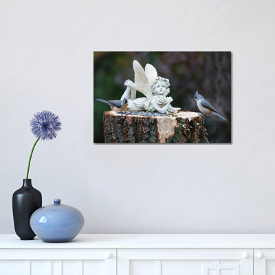 Titmouse Lunch by David Gardiner - Wrapped Canvas Print