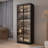 Piraveen Display Cabinet with Glass Doors and LED Lights-447915861