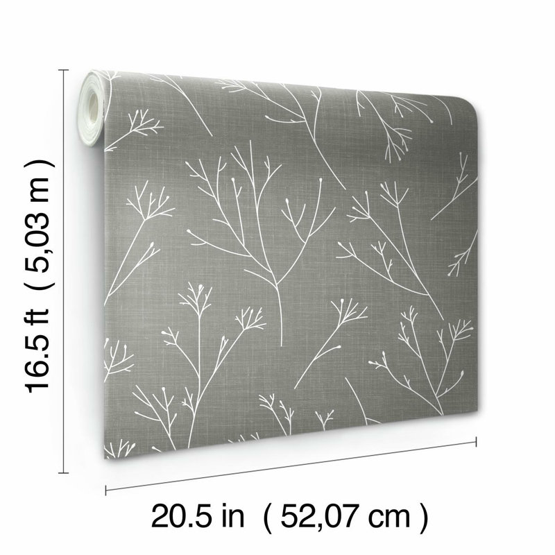 Rouleau de papier peint adhésif Alaze, Gris, L 16,5 po x l 20,5 po