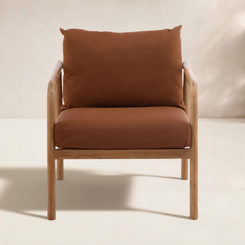 Aimee Teak Wood Outdoor Occasional Chair, Sienna