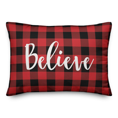  Coussin lombaire à carreaux Believe in Buffalo