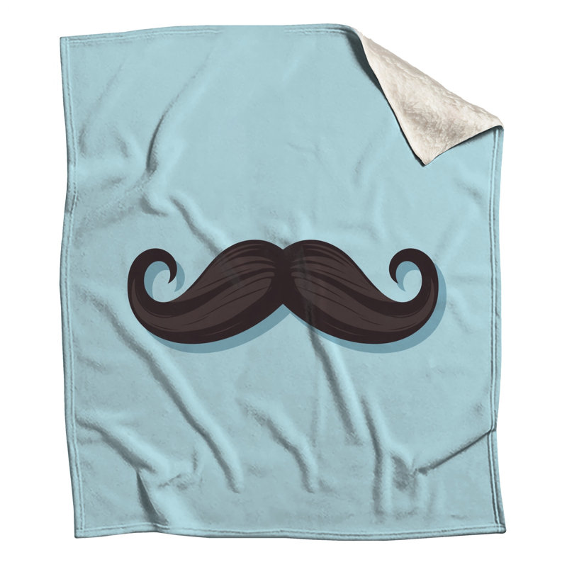 Couvertures enroulées de moustache noire, L 60 po x H 80 po