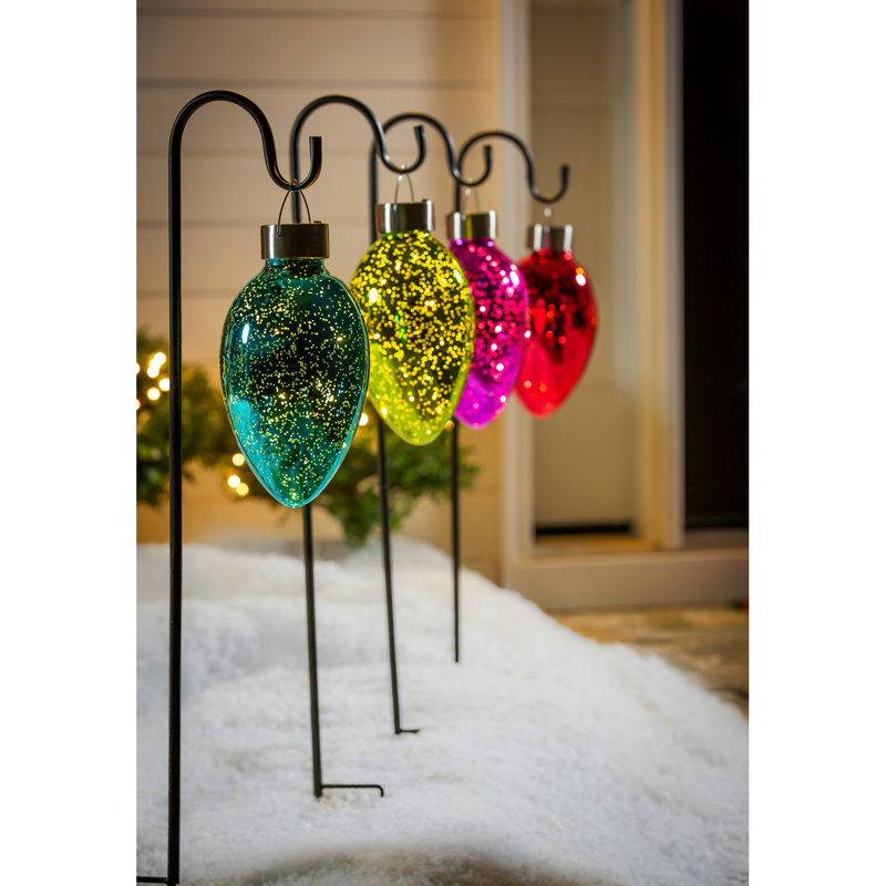 Piquet de jardin solaire en verre mercurisé