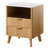 Fluted Nightstand With Charging Station And LED Lighting