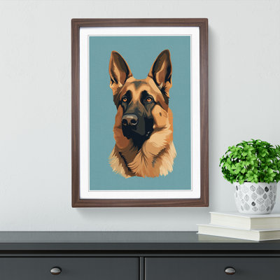 German Shepherd Minimalism - Framed Print