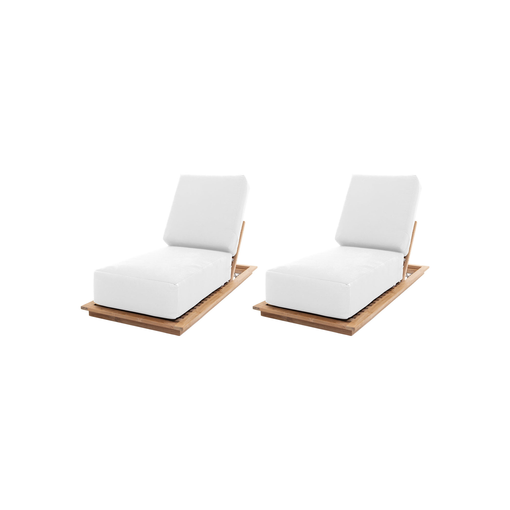 Varenna 27.5'' Outdoor Teak Chaise Lounge, White