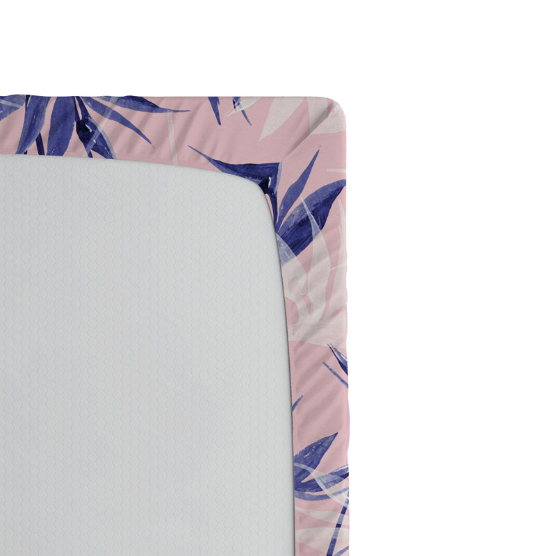 Drap-housse Ambesonne, Drap-housse de taille très grand, Lavande foncé, rose pâle / floral
