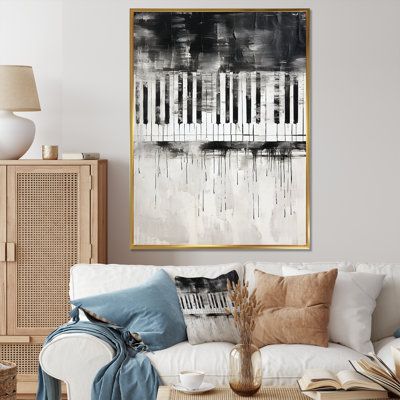 «Piano Keys Tranquility Midnight Black» sur toile