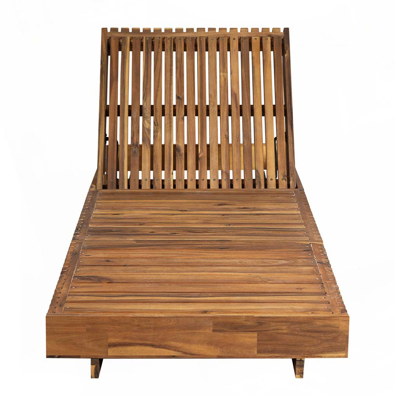 Outdoor Chaise Lounge Chair with 6-Position Adjustable Backres