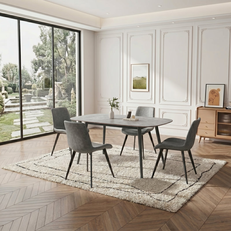 Ensemble de table de salle à manger 47,2 ", ensemble de table de cuisine rectangulaire moderne pour la cuisine, la salle à manger (1 table et 4 chaises)