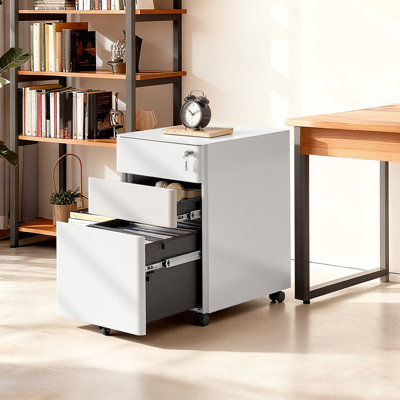 39 cm W 3 -Drawer Mobile Steel Filing Cabinet