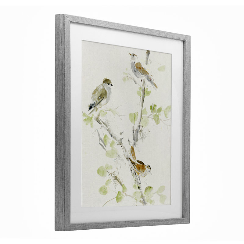 «Delicate Feathers Abstraction», reproduction encadrée sous verre, conception par Lorenzo Collective, Cadre de ferme gris