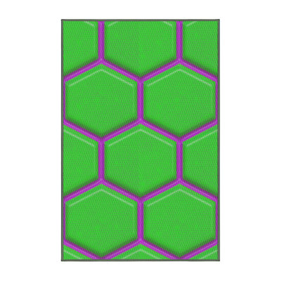 Tapis vert/rose à motifs Anasa