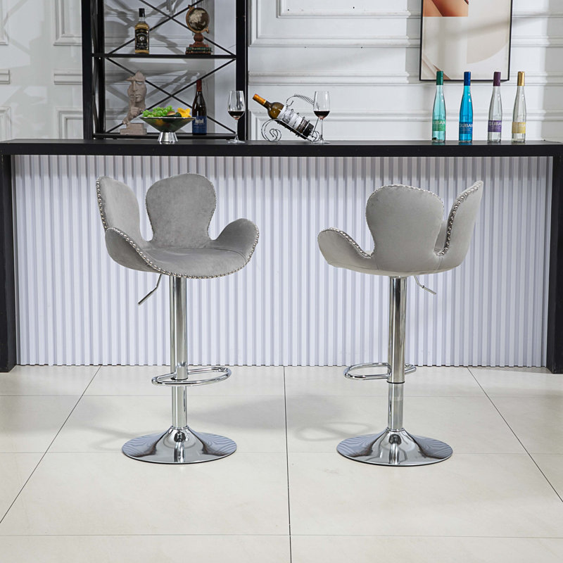 Tabouret pivotant à hauteur réglable Jayleah, gris