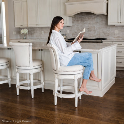 Maven Lane Pullman Stool with Fabric Upholstery