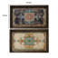 Ensemble de 2 plateaux de service décoratifs, motifs damassés rétro, brun