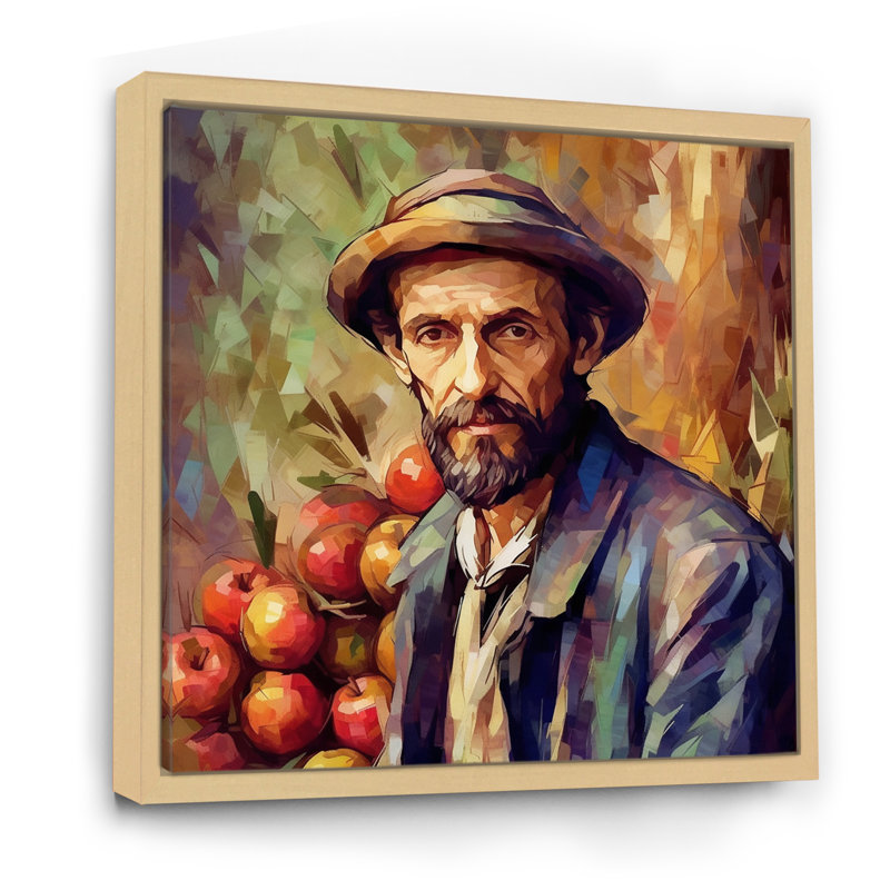" Dignified Man ", 30" H x 30" W x 1" D, Brown Floater Framed