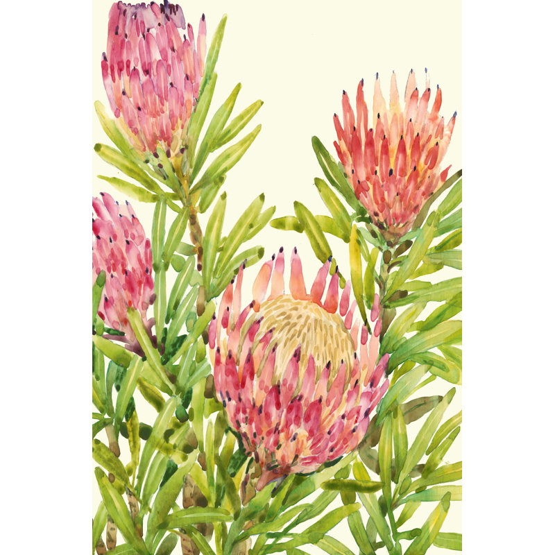 Watercolor Tropical Flowers II - Wrapped Canvas Painting, 46cm H x 30cm W x 3.8cm D