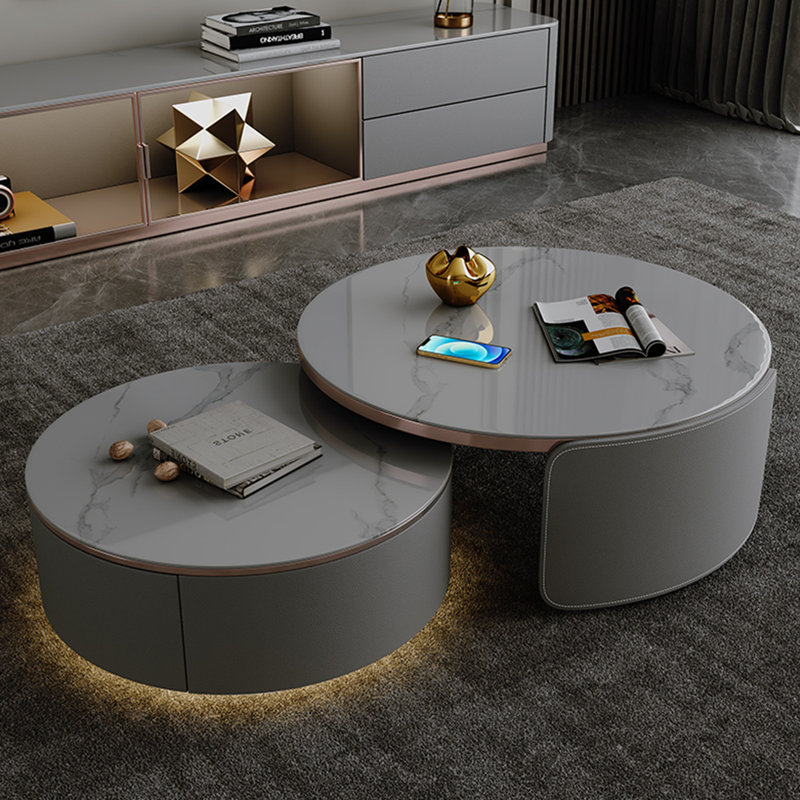 Table basse créative haut de gamme, H 15,75 po x L 62,99 po x l 35,43 po, Gris