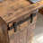 Home Office Desk w/ Distressed Wood Grain, Faux Barn Door Cabinet, Shelves, & Metal Hinges-1752274494-1755260739