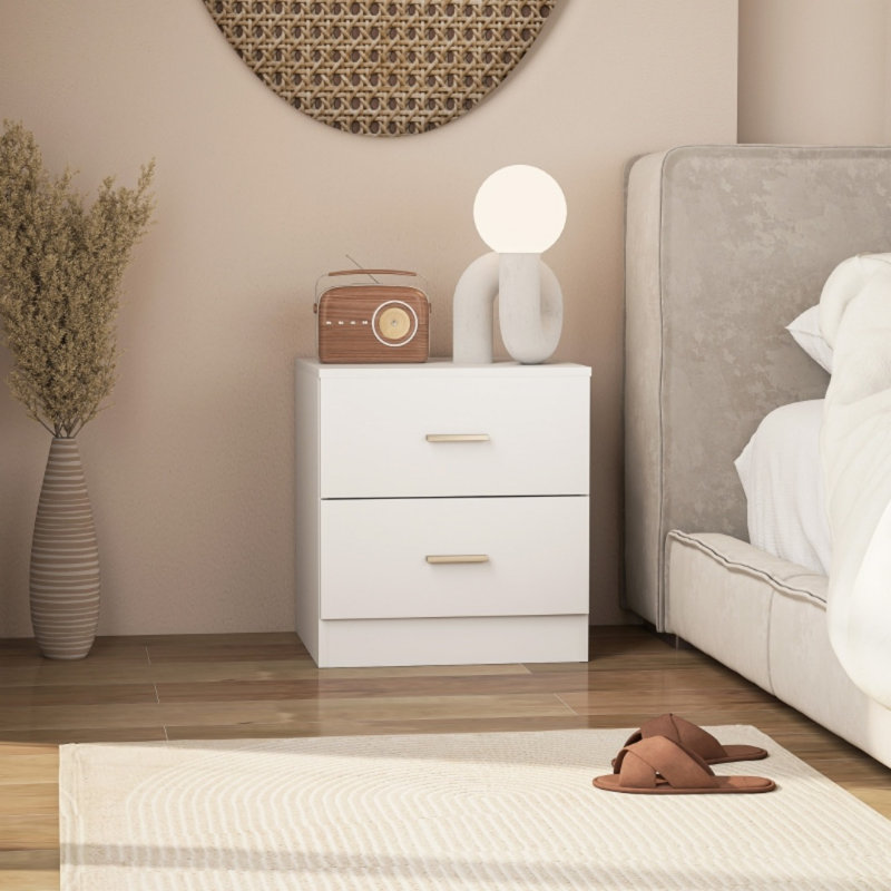 45cm W Engineered Wood Bedside Table