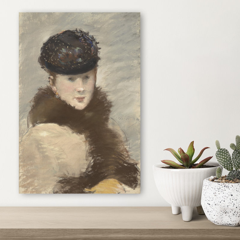 Mery Laurent Wearing A Small Toque, 1882 Elegant Abstract Contemporary Winter Wall Art Print, 45.72cm H x 30.48cm W